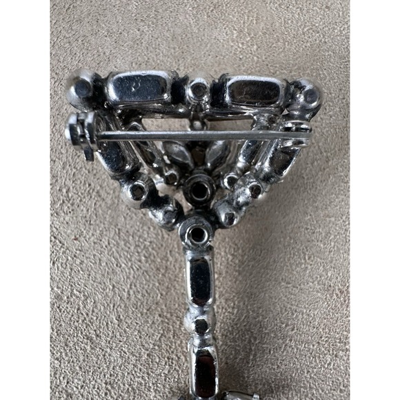 Vtg Unsigned Weiss Rhinestone Cocktail Glass & Shaker Brooch Pin Set Estate - Picture 13 of 16